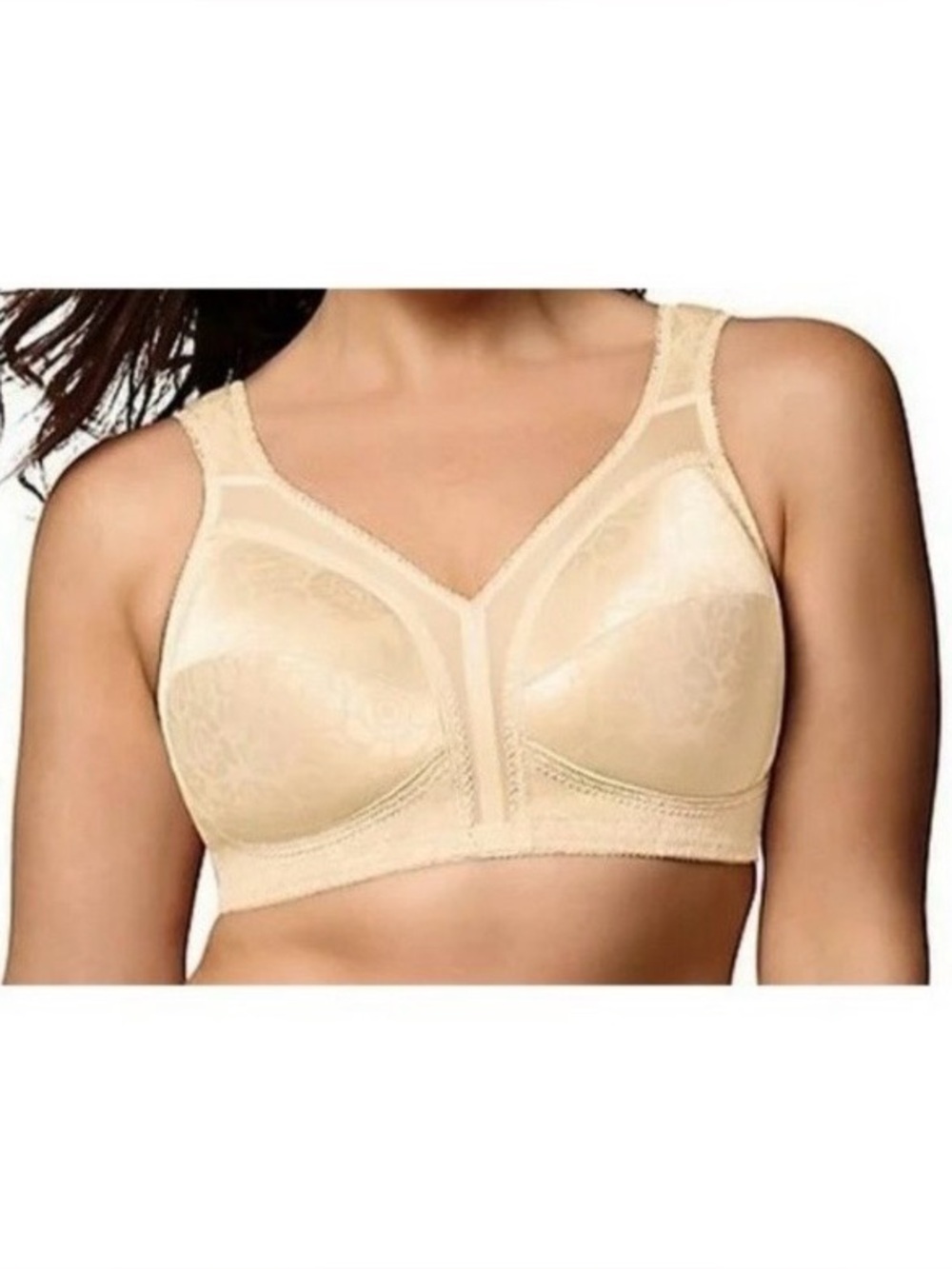 Playtex 18 Hour Bra 4693 Ultimate Shoulder Comfort Wireless Natural‎ Beige 44C